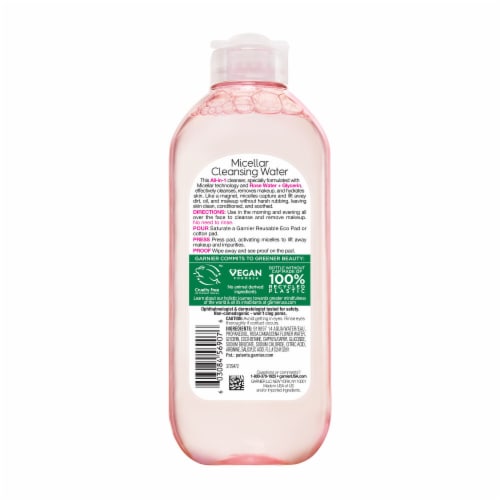 Garnier All-in-1 Hydrating Micellar Cleansing Water with Rose Water Perspective: back