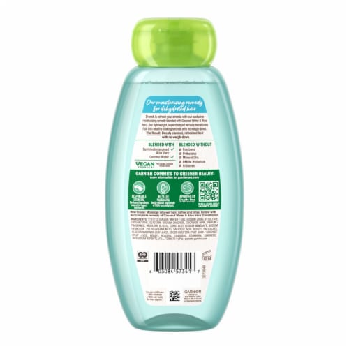 Garnier Whole Blends Coconut Water and Aloe Vera Moisturizing Shampoo for Dehydrated Hair Perspective: back