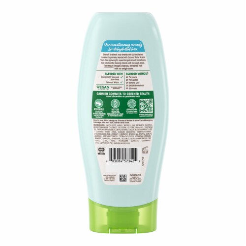 Garnier Whole Blends Coconut Water and Aloe Vera Moisturizing Conditioner for Dehydrated Hair Perspective: back