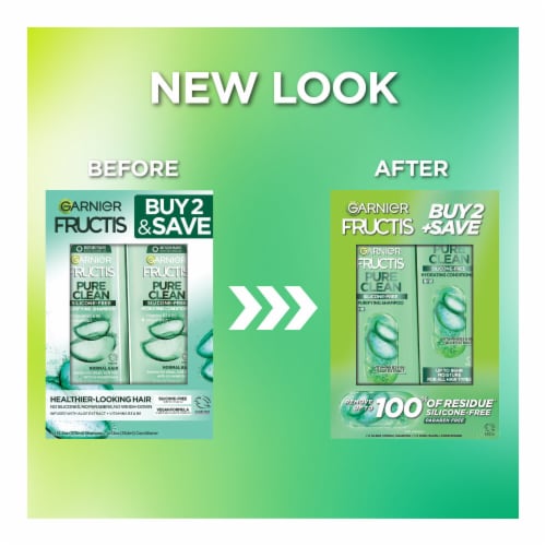 Garnier Fructis Pure Clean Purifying Shampoo and Conditioner Kit Silicone Free for All Hair Types Perspective: back