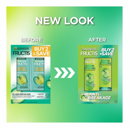 Garnier Fructis Grow Strong Fortifying Shampoo and Conditioner Set for Weak, Fragile Hair Perspective: back