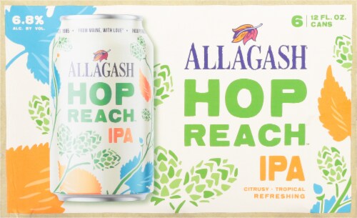 Allagash® Hop Reach IPA Cans Perspective: back