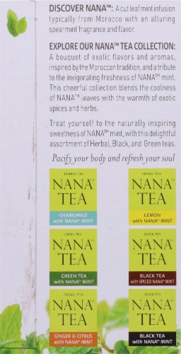 Wissotzky Tea Black Tea with Nana™ Mint Tea Bags Perspective: back