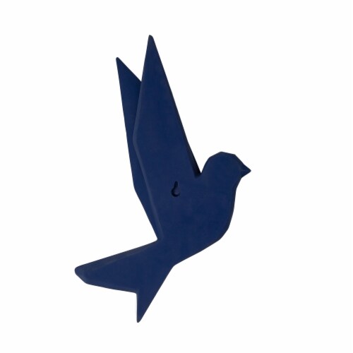 Resin 8  Origami Bird Wall Decor, Navy Perspective: back