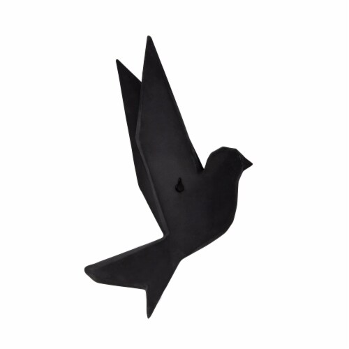 Resin 8  Origami Bird Wall Decor, Black Perspective: back