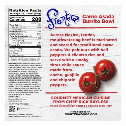 Frontera® Carne Asada Bowl Frozen Meal Perspective: back