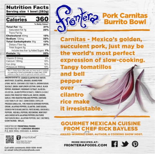 Frontera® Pork Carnitas Bowl Frozen Meal Perspective: back