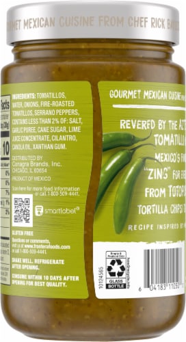 Frontera Gourmet Mexican Tomatillo Medium Salsa Perspective: back