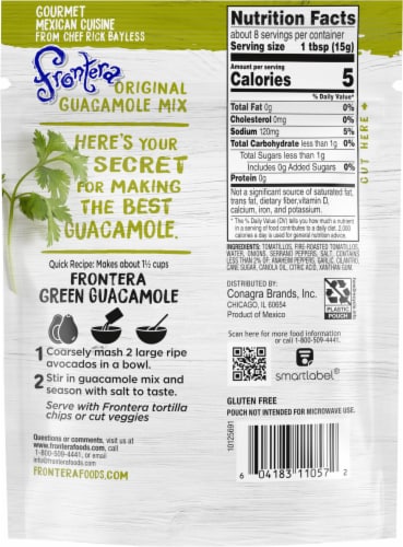 Frontera® Original Guacamole Mix with Tangy Tomatillo Green Chile + Garlic Perspective: back