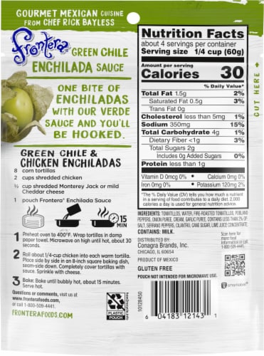 Frontera Green Chile Enchilada Sauce Perspective: back