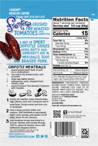 Frontera Crushed Fire Roasted Tomatoes with Chipotle Perspective: back