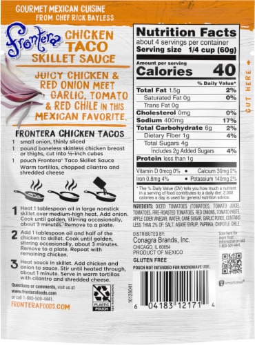 Frontera Chicken Mild Taco Skillet Sauce Perspective: back