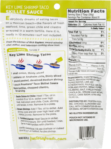 Frontera Key Lime Shrimp Medium Taco Skillet Sauce Perspective: back