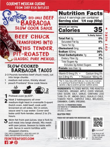 Frontera Red Chile Beef Barbacoa Slow Cook Sauce Perspective: back