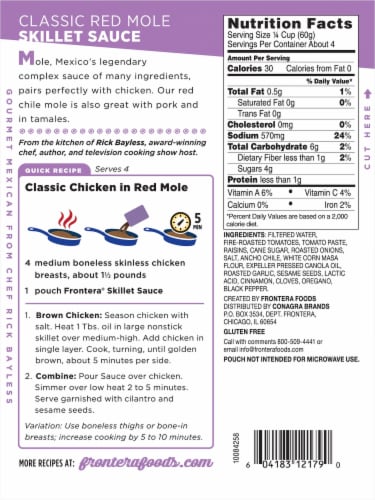 Frontera Medium Oaxacan Red Chile Mole Simmer Sauce Perspective: back