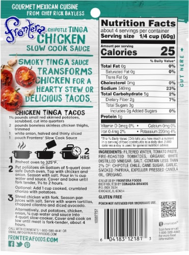 Frontera Gourmet Mexican Chipotle Tinga Chicken Slow Cook Sauce with Roasted Tomato + Smoky Chipotle Perspective: back