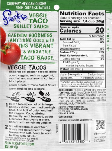 Frontera Gourmet Mexican Veggie Taco Skillet Sauce with Roasted Tomato + Green Chile Perspective: back