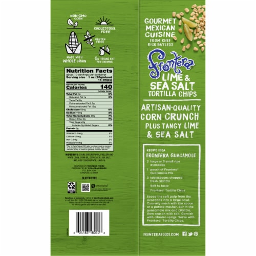 Frontera Lime + Sea Salt Tortilla Chips Perspective: back