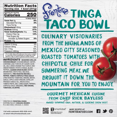 Frontera Grilled Chicken Tinga Taco Bowl Perspective: back