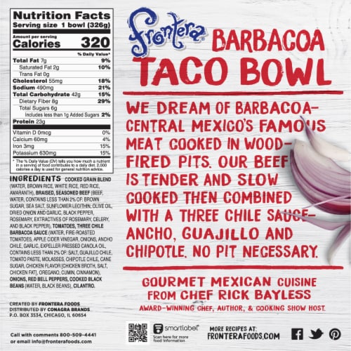 Frontera® Barbacoa Taco Bowl Frozen Meal Perspective: back