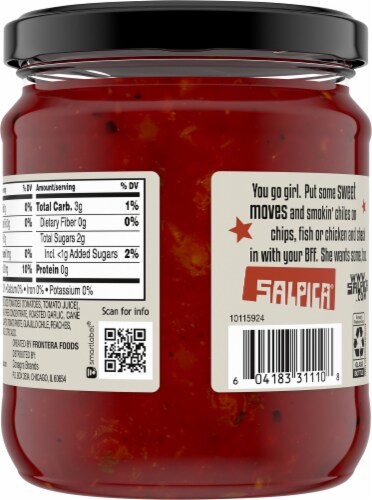 Salpica® Urban Cowgirl Mango Peach Salsa with Charred Tomato Perspective: back