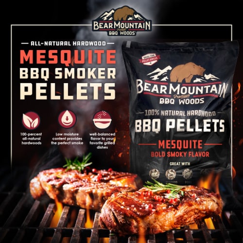 Bear Mountain BBQ Premium All Natural Wood Mesquite Smoker Pellets, 40 Pounds Perspective: back