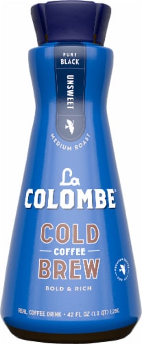 La Colombe Unsweet Medium Roast Pure Black Cold Brew Iced Coffee Carton Perspective: back