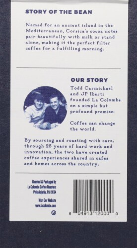 La Colombe Corsica Whole Bean Coffee Perspective: back