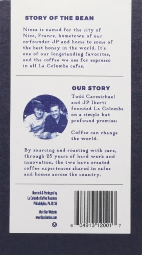 La Colombe Nizza Whole Bean Coffee Perspective: back