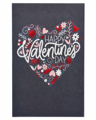 American Greetings #59 Valentine's Day Card (Floral Heart) Perspective: back