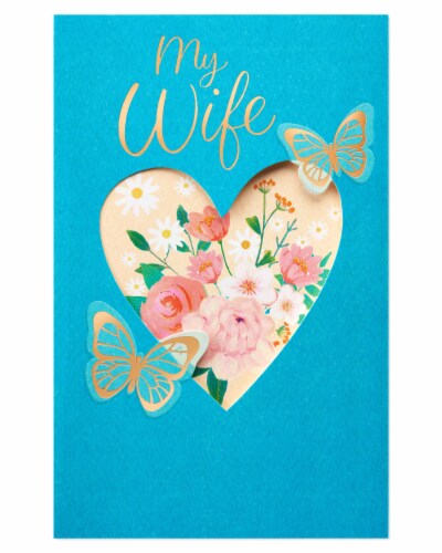 American Greetings #64 Valentine's Day Card for Wife (Butterflies) Perspective: back