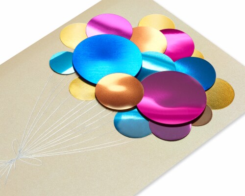 Papyrus #56 Birthday Card (Pailette Balloons) Perspective: back