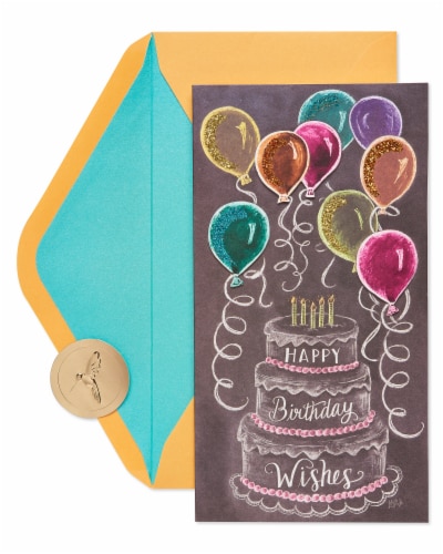 Papyrus Birthday Card (Birthday Cake and Chalkboard) Perspective: back