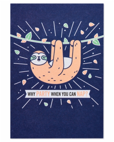 American Greetings #34 Funny Birthday Card (Sloth) Perspective: back