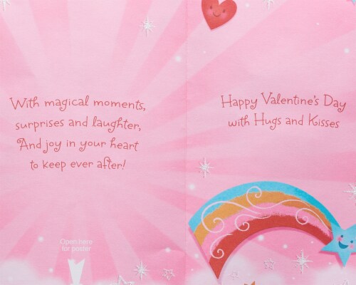 American Greetings Unicorn Valentine's Day Card for Daughter with Stickers (Magical) Perspective: back