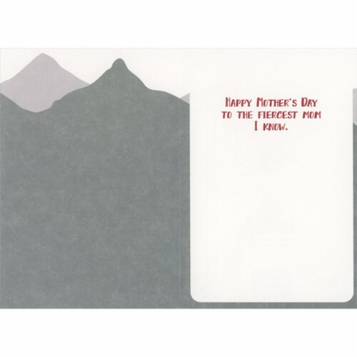 RPG Red Bear Silhouette: Don't Mess with Mama Bear Funny Mother's Day Card Perspective: back
