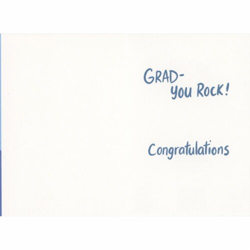 Recycled Paper Greetings Raccoon in Grad Cap Showing Right On Sign Graduation Card Perspective: back