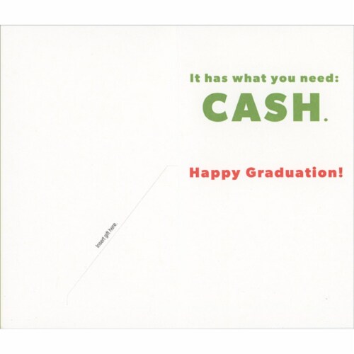 Recycled Paper Greetings No Corny Advice Gift Card / Money Holder Graduation Card Perspective: back
