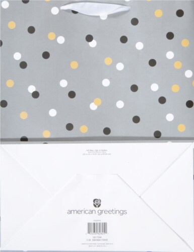 American Greetings Large Gift Bag - Glitter Polka Dots (#1) Perspective: back