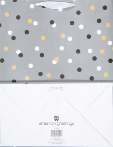 American Greetings Large Gift Bag - Glitter Polka Dots (#1) Perspective: back