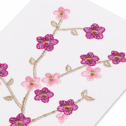 Papyrus Thinking Of You Card #57, Embroidered Cherry Blossoms Perspective: back
