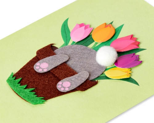 Papyrus Easter Card for Kids (Bunny in Flower Pot) Perspective: back