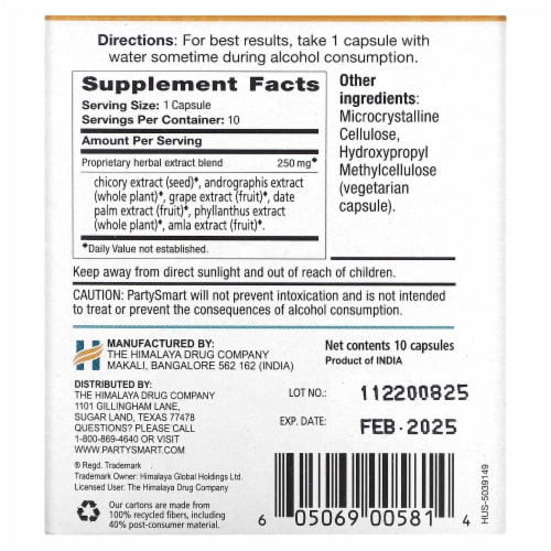 Himalaya PartySmart® Herbal Supplement Capsules, 10 ct - Kroger