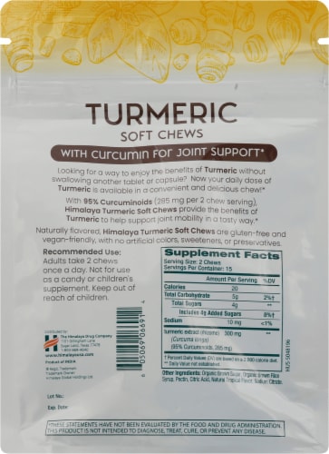 Himalaya® Natural Tropical Flavor Turmeric Soft Chews Perspective: back