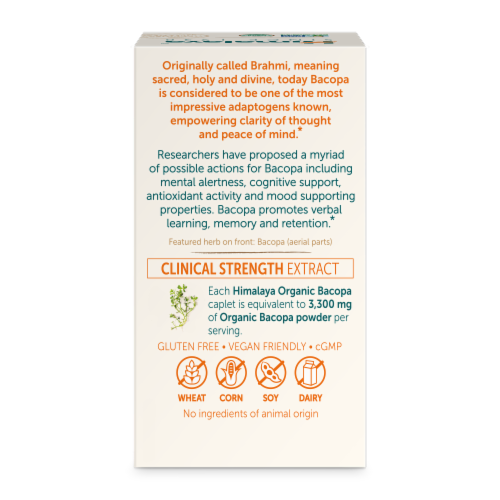 Himalaya® Bacopa Herbal Supplement Caplets Perspective: back