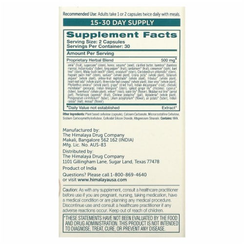 Himalaya Chyavanprash Ayurvedic Superfood - 60 Vegetarian Capsules Perspective: back