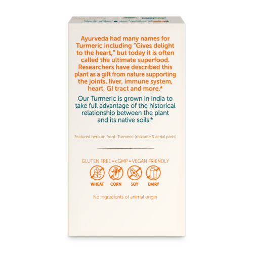 Himalaya® Turmeric Herbal 95™ with Curcumin Herbal Supplement Capsules Perspective: back