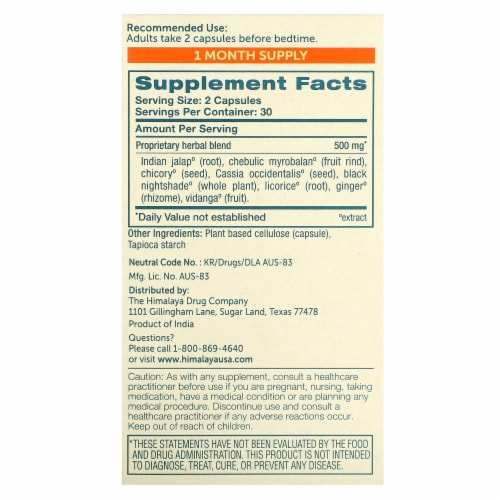 Himalaya Comfort Cleanse - 60 Vegetarian Capsules Perspective: back