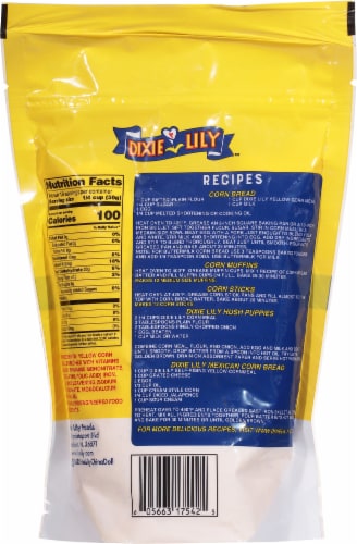Dixie Lily™ Self-Rising Enriched Yellow Corn Meal Pouch Perspective: back