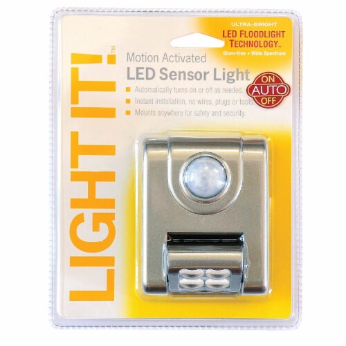 Light It™ Silver Motion Activated LED Sensor Light Perspective: back